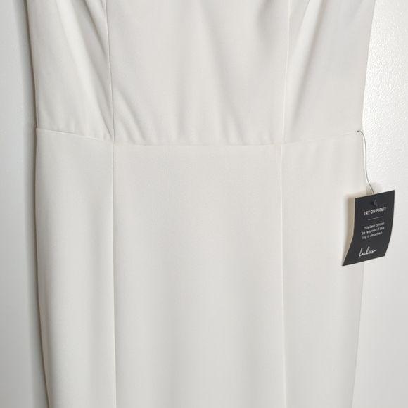 Lulus Celina White Beaded Maxi Dress Formal Prom Wedding NWT Size M - Picture 6 of 14